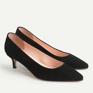NWT J Crew Sophia Kitten Heel Black Suede 8